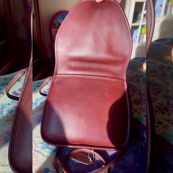 VINTAGE COACH LINDSAY MAHOGANY BROWN CROSSBODY BAG 9888 - Picture 7 of 16